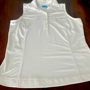 PGA Tour white Sleeveless golf top.